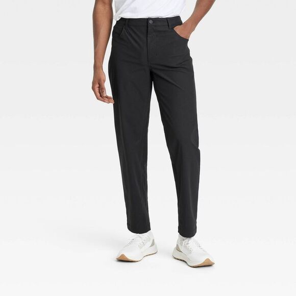 All In Motion - Men's 360 Lifestyle Relaxed Fit 5-Pocket Pants - A Black - Picture 1 of 3